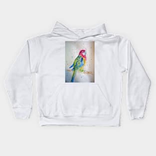 Rosella Parrot Watercolour Painting Kids Hoodie